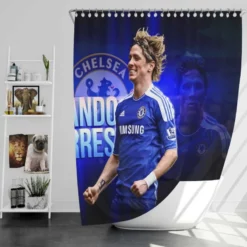 Fernando Torres Energetic Soccer Player Shower Curtain