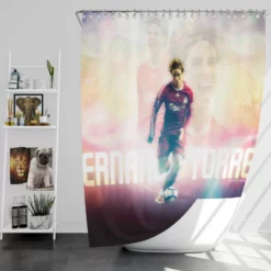 Fernando Torres English League Soccer Player Shower Curtain