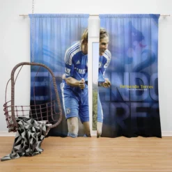 Fernando Torres Exciting Football Player Window Curtain