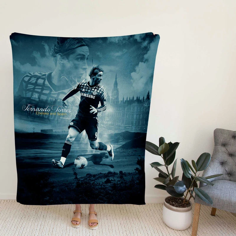 Fernando Torres Premier League Soccer Player Fleece Blanket