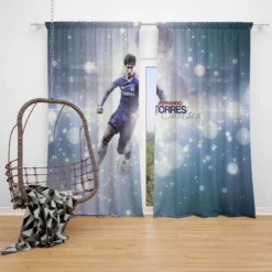 Fernando Torres Strong Spanish Player Window Curtain