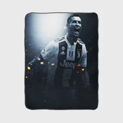 Flexible Juventus Football Player Cristiano Ronaldo Fleece Blanket 1