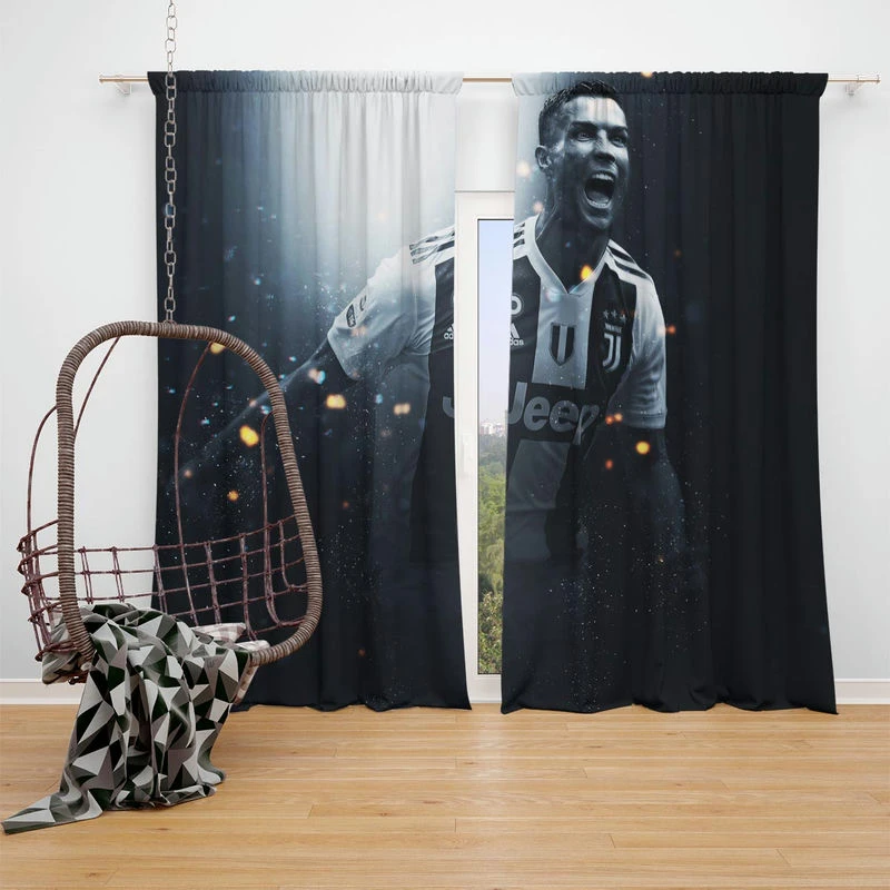 Flexible Juventus Football Player Cristiano Ronaldo Window Curtain