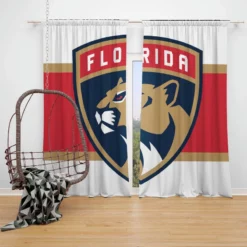 Florida Panthers Top Ranked NHL Hockey Club Window Curtain