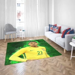 Focused Football Player Roberto Firmino Rug 2