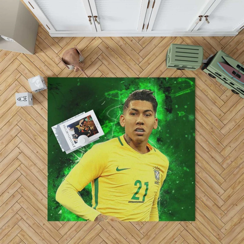 Focused Football Player Roberto Firmino Rug