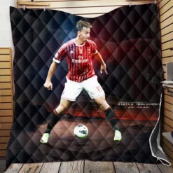 Focused Football Zlatan Ibrahimovic Quilt Blanket