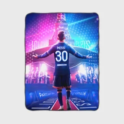 Focused PSG Football Player Lionel Messi Fleece Blanket 1