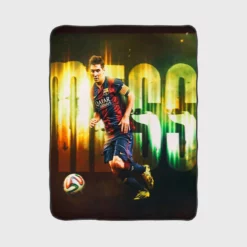 Football Player Barcelona Lionel Messi Fleece Blanket 1