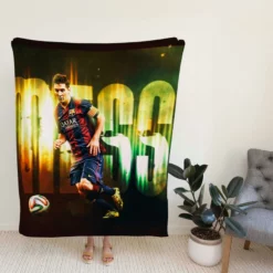 Football Player Barcelona Lionel Messi Fleece Blanket