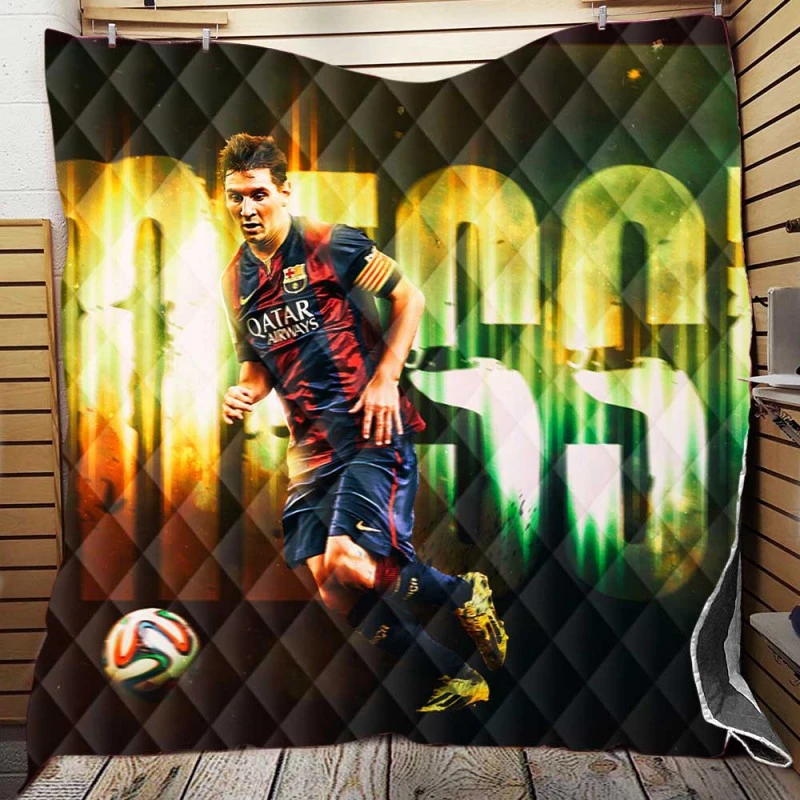 Football Player Barcelona Lionel Messi Quilt Blanket