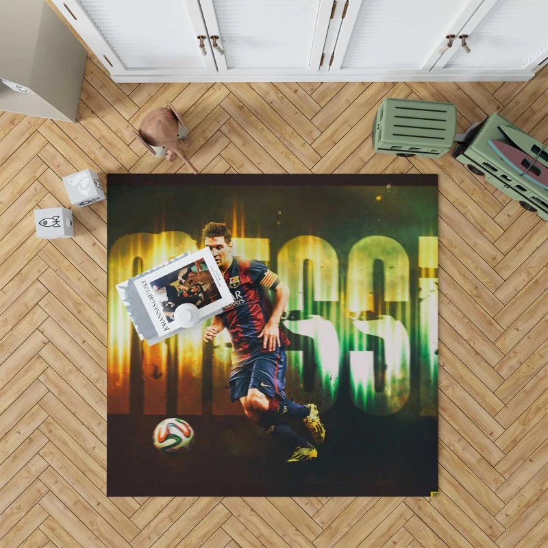 Football Player Barcelona Lionel Messi Rug