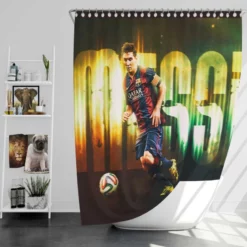 Football Player Barcelona Lionel Messi Shower Curtain