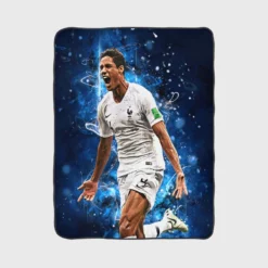 Football Player Raphael Varane  France Fleece Blanket 1