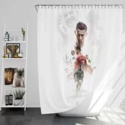 Four European Golden Shoes Winner Cristiano Ronaldo Shower Curtain