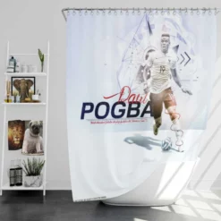 France Football Player Paul Pogba Shower Curtain