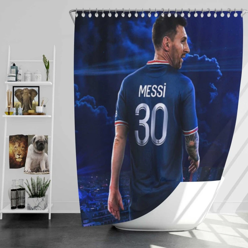 French League Cups Footballer Lionel Messi Shower Curtain