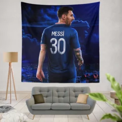 French League Cups Footballer Lionel Messi Tapestry