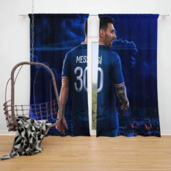 French League Cups Footballer Lionel Messi Window Curtain