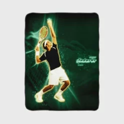 French Open Tennis Player Roger Federer Fleece Blanket 1