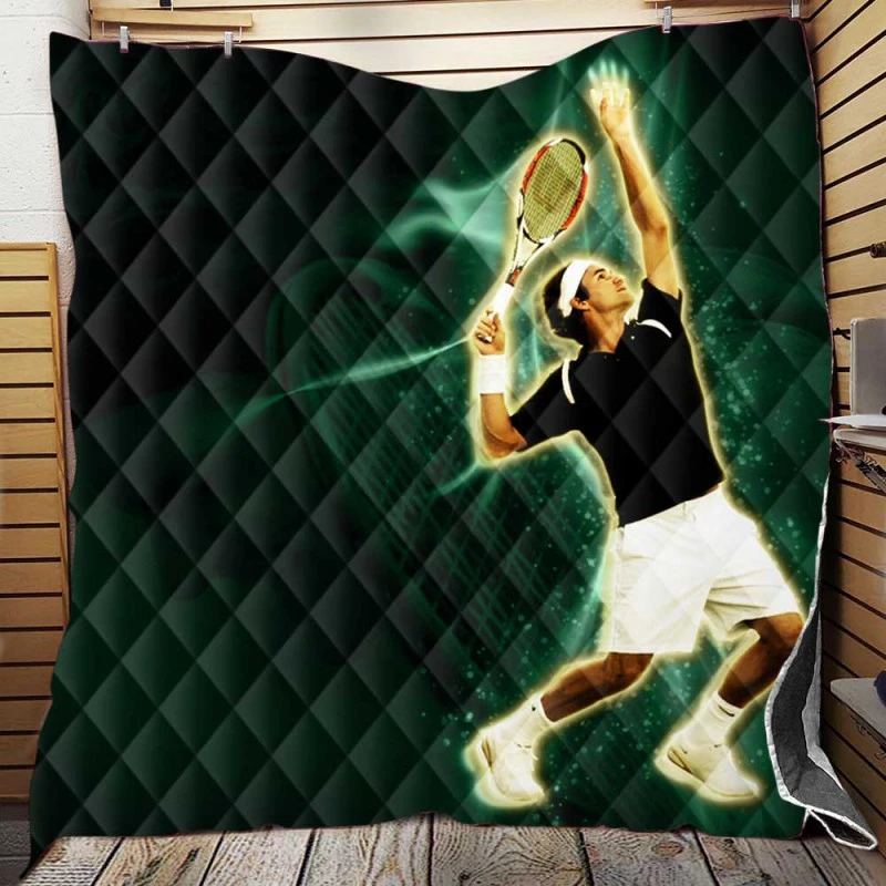 French Open Tennis Player Roger Federer Quilt Blanket