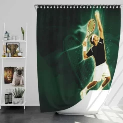 French Open Tennis Player Roger Federer Shower Curtain