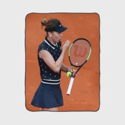 French Open Tennis Player Simona Halep Fleece Blanket 1