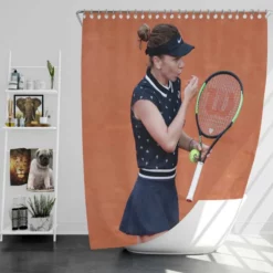 French Open Tennis Player Simona Halep Shower Curtain