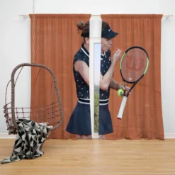 French Open Tennis Player Simona Halep Window Curtain