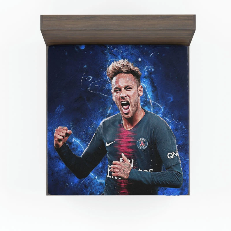 French Super Cup Soccer Player Neymar Fitted Sheet