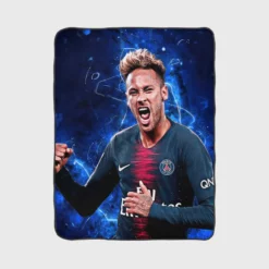 French Super Cup Soccer Player Neymar Fleece Blanket 1