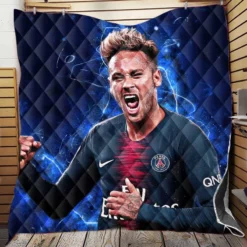 French Super Cup Soccer Player Neymar Quilt Blanket