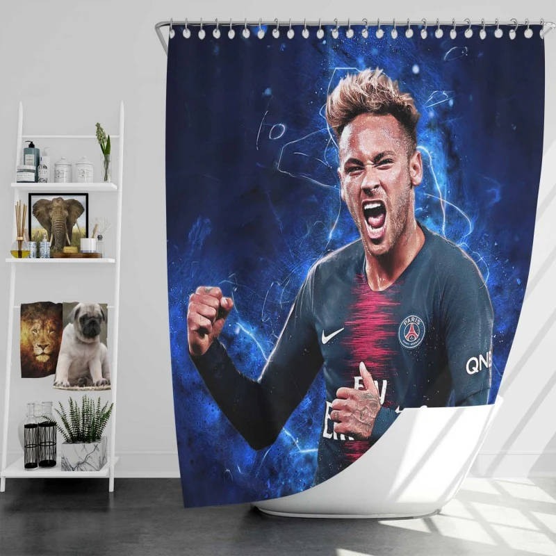 French Super Cup Soccer Player Neymar Shower Curtain