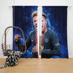 French Super Cup Soccer Player Neymar Window Curtain