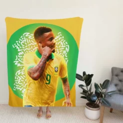 Gabriel Jesus Brazilian Professional Football Player Fleece Blanket