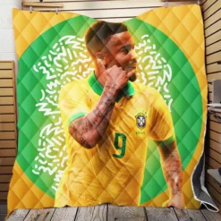 Gabriel Jesus Brazilian Professional Football Player Quilt Blanket