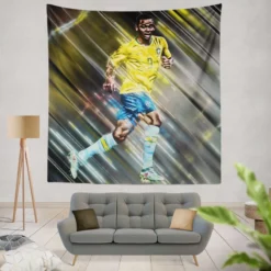 Gabriel Jesus Excellent Brazilian Forward Football Player Tapestry