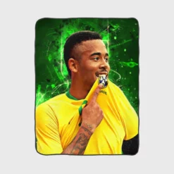 Gabriel Jesus Exciting Brazilian Forward Player Fleece Blanket 1