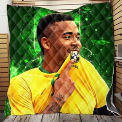 Gabriel Jesus Exciting Brazilian Forward Player Quilt Blanket