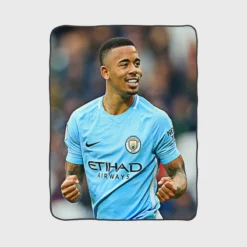 Gabriel Jesus Famous Manchester City Football Player Fleece Blanket 1