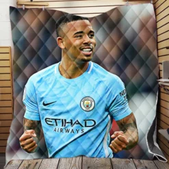 Gabriel Jesus Famous Manchester City Football Player Quilt Blanket