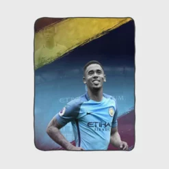 Gabriel Jesus Manchester City Football Player Fleece Blanket 1