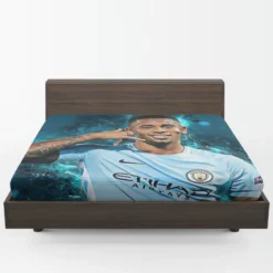 Gabriel Jesus Olympic gold medalist Football Player Fitted Sheet 1