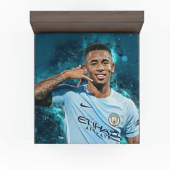 Gabriel Jesus Olympic gold medalist Football Player Fitted Sheet