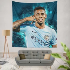Gabriel Jesus Olympic gold medalist Football Player Tapestry