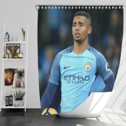 Gabriel Jesus Popular Manchester City Football Player Shower Curtain