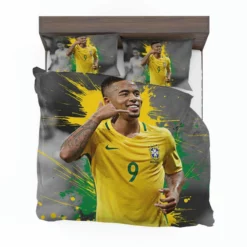 Gabriel Jesus Powerfull Brazilian Football Player Bedding Set 1