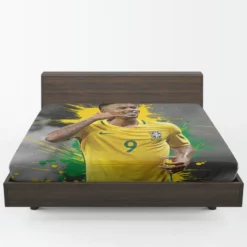 Gabriel Jesus Powerfull Brazilian Football Player Fitted Sheet 1