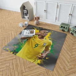 Gabriel Jesus Powerfull Brazilian Football Player Rug 1