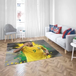 Gabriel Jesus Powerfull Brazilian Football Player Rug 2